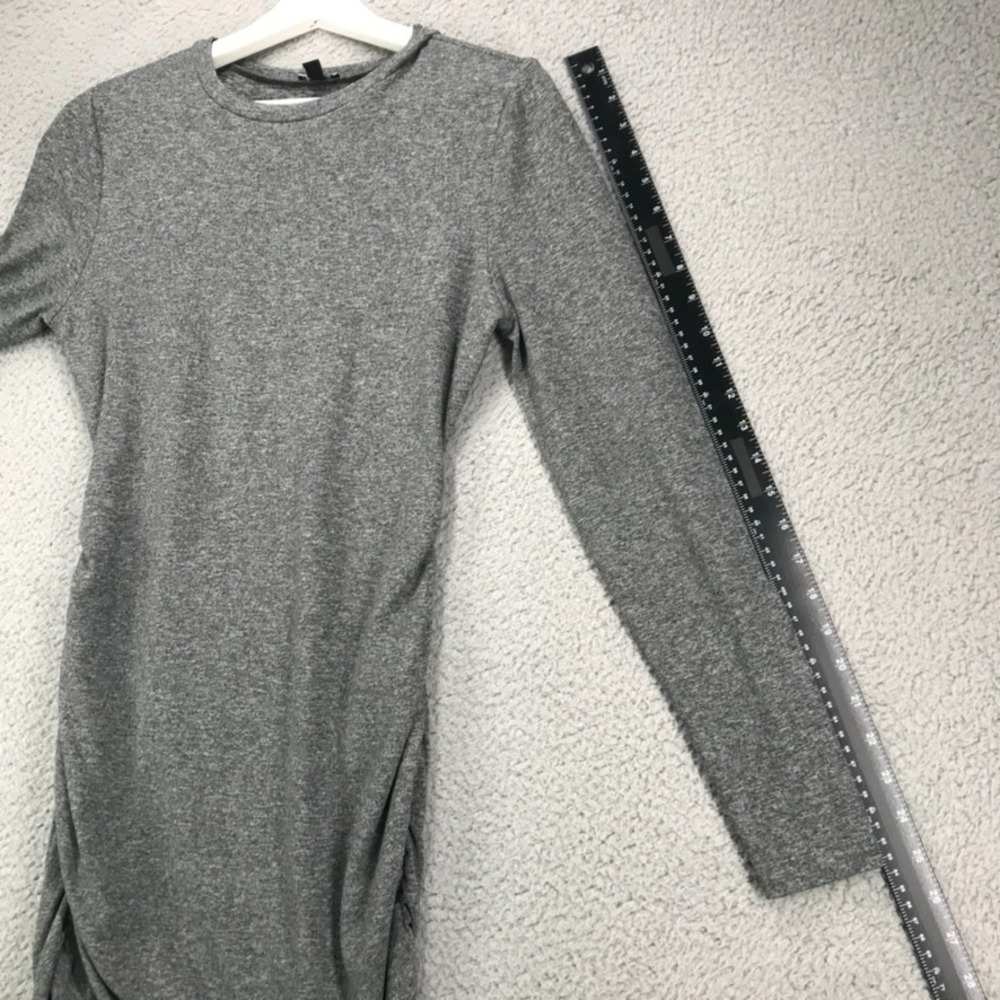 EXPRESS Dress Womens Size‎ SMALL Body Contour Heather Gray Long Sleeve Faux Wrap - Picture 8 of 10